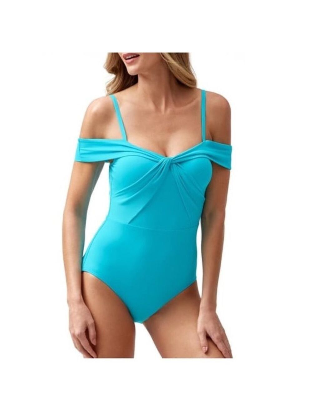 Tommy Bahama Pearl Twist V-Neck One-Piece Swimsuit